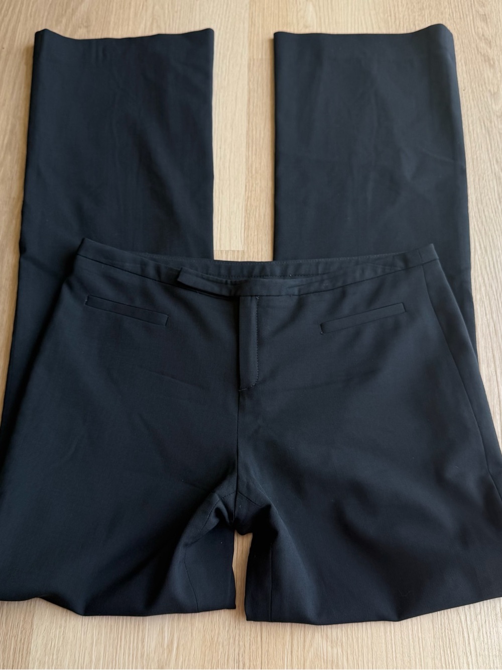 Banana Republic Woman’s Black Slim Straight Flat Front Wool Blend Pants Size 2
